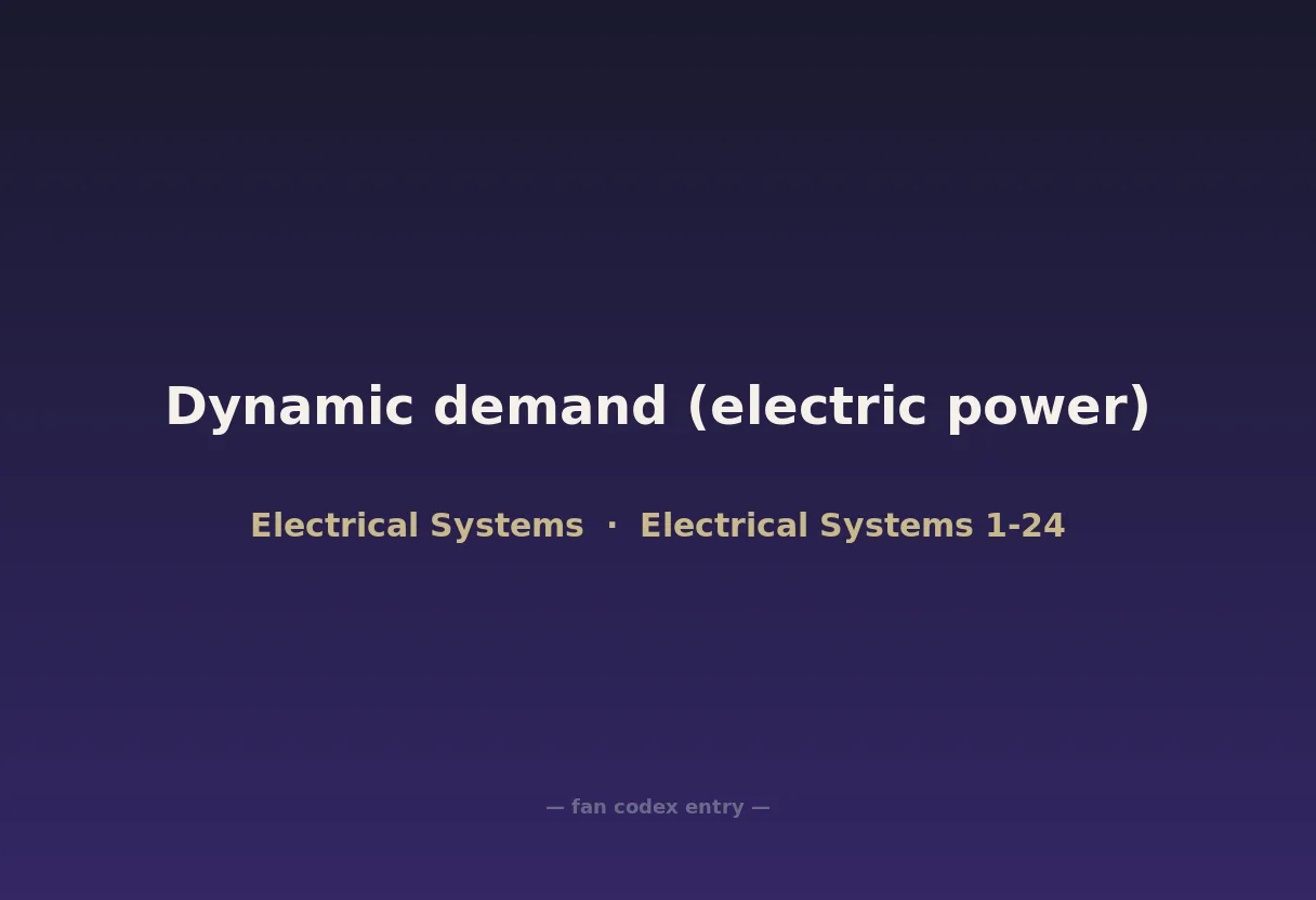 Dynamic demand (electric power)