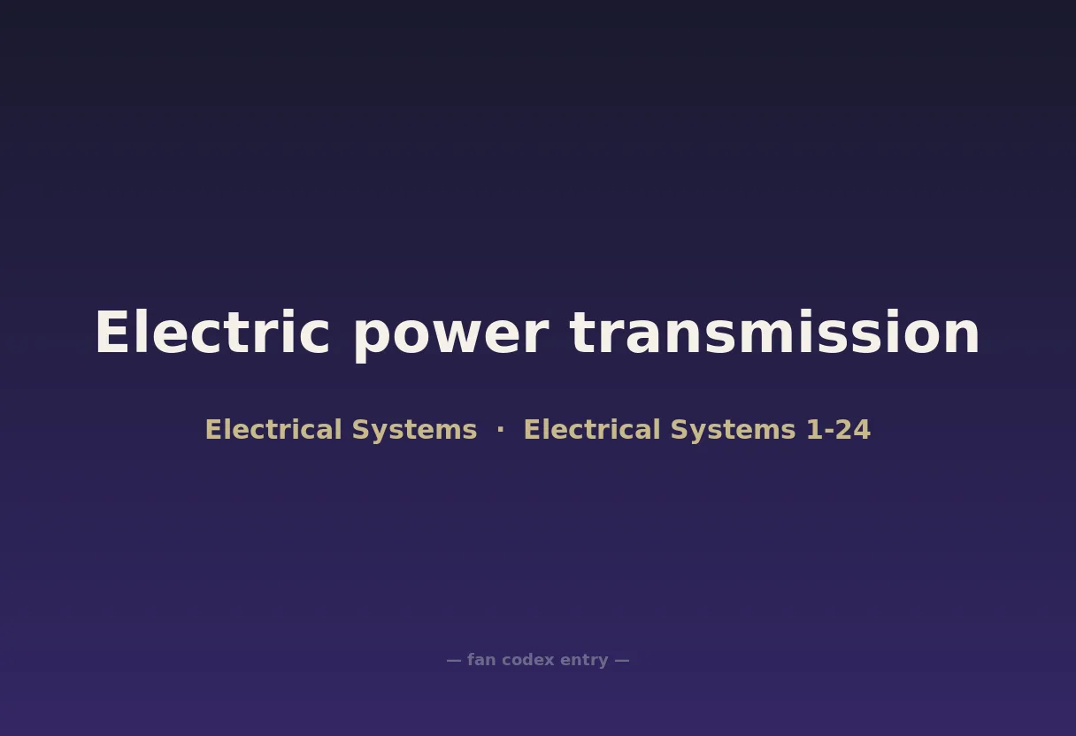Electric power transmission