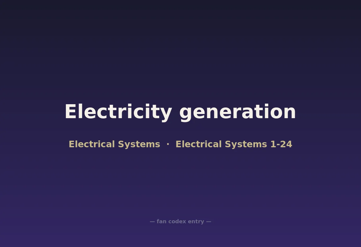 Electricity generation